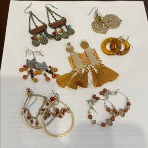 Bohemian Multicolor Dangle Earrings Set